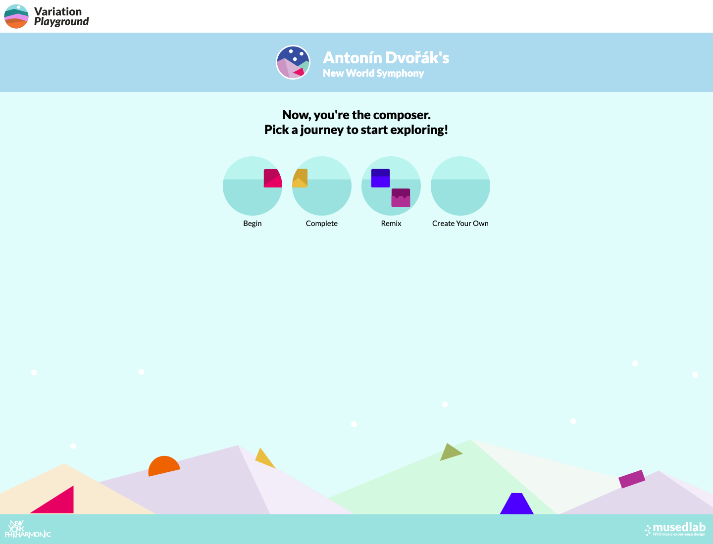 New World Symphony: original playground opening screen