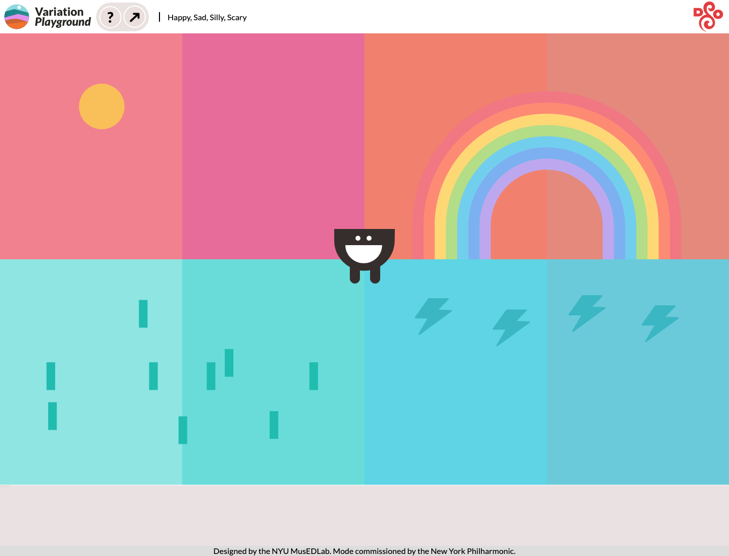 Happy, Sad, Silly, Scary: original playground opening screen